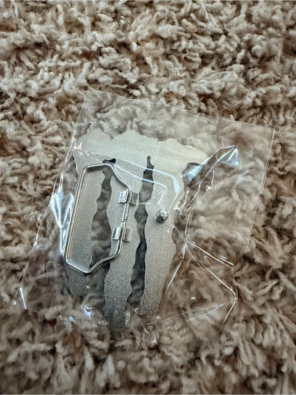 Silver monster energy belt buckle